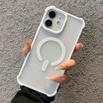For iPhone 11 Semi-transparent Skin Feel Frosted MagSafe Phone Case(White)