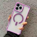 For iPhone 11 Pro Max Semi-transparent Skin Feel Frosted MagSafe Phone Case(Purple)
