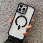 For iPhone 12 Pro Max Semi-transparent Skin Feel Frosted MagSafe Phone Case(Black)