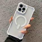 For iPhone 12 Pro Max Semi-transparent Skin Feel Frosted MagSafe Phone Case(White)
