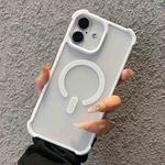 For iPhone 16 Semi-transparent Skin Feel Frosted MagSafe Phone Case(White)