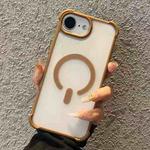 For iPhone 16e Semi-transparent Skin Feel Frosted MagSafe Phone Case(Brown)
