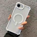 For iPhone 16e Semi-transparent Skin Feel Frosted MagSafe Phone Case(White)