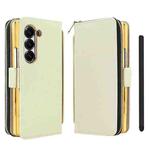 For Samsung Galaxy Fold4 VIETAO Magnetic Buckle RFID Wallet Leather Phone Case(Beige)