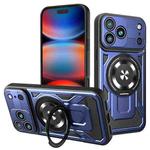 For iPhone 17 Pro Max Armor Rotating Holder MagSafe Phone Case(Blue)