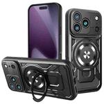 For iPhone 17 Pro Armor Rotating Holder MagSafe Phone Case(Black)