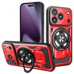 For iPhone 17 Pro Armor Rotating Holder MagSafe Phone Case(Red)