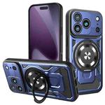 For iPhone 17 Pro Armor Rotating Holder MagSafe Phone Case(Blue)