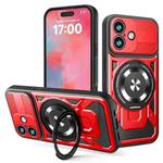 For iPhone 17 Armor Rotating Holder MagSafe Phone Case(Red)