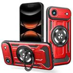 For iPhone 17 Air Armor Rotating Holder MagSafe Phone Case(Red)