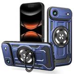 For iPhone 17 Air Armor Rotating Holder MagSafe Phone Case(Blue)