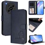 For ZTE Blade V70 Max Litter Panda Embossing RFID Leather Phone Case with Lanyard(Blue)