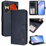 For ZTE nubia Music 2 Litter Panda Embossing RFID Leather Phone Case with Lanyard(Blue)