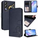 For ZTE nubia Neo 3 GT Litter Panda Embossing RFID Leather Phone Case with Lanyard(Blue)
