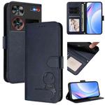 For ZTE nubia Z60 Ultra Litter Panda Embossing RFID Leather Phone Case with Lanyard(Blue)