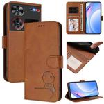 For ZTE nubia Z60 Ultra Litter Panda Embossing RFID Leather Phone Case with Lanyard(Brown)