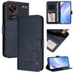 For ZTE nubia Z70 Ultra Litter Panda Embossing RFID Leather Phone Case with Lanyard(Blue)