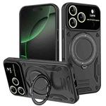 For iPhone 17 Pro Large Window MagSafe Holder Phone Case(Black)