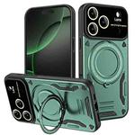 For iPhone 17 Pro Large Window MagSafe Holder Phone Case(Green)