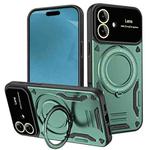 For iPhone 17 Large Window MagSafe Holder Phone Case(Green)