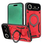For iPhone 17 Air Large Window MagSafe Holder Phone Case(Red)