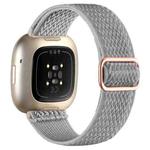 For Fitbit Versa 4 / 3 / Sense2 / 1 xDfind Wavy Nylon Braided Stretch Watch Band with Adjustment Buckle(Light Grey)