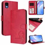 For TCL 30 Z / 30 LE T602DL Litter Panda Embossing RFID Leather Phone Case with Lanyard(Rose Red)