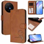 For TCL 50 XL / 50 XL NxtPaper 5G Litter Panda Embossing RFID Leather Phone Case with Lanyard(Brown)