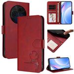 For TCL 60 NxtPaper Litter Panda Embossing RFID Leather Phone Case with Lanyard(Wine Red)
