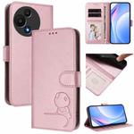 For TCL 60 SE NxtPaper Litter Panda Embossing RFID Leather Phone Case with Lanyard(Pink)