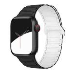 For Apple Watch 42 / 44 / 45 / 46 / 49mm xDfind Magnetic Three-bead Silicone Watch Band(Black White)