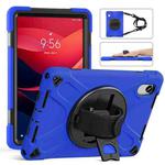 For Lenovo Xiaoxin Pad 11 2025 Rotatable Holder Silicone Hybrid PC Tablet Case with Shoulder Strap(Blue)