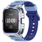 16mm Children Smart Watch Two Color Silicone Watch Band(Dark Blue Light Blue)