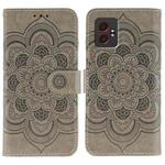 For Samsung Galaxy XCover7 Pro Sun Mandala Embossing Pattern Phone Leather Case(Grey)
