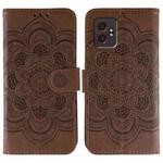 For Samsung Galaxy XCover7 Pro Sun Mandala Embossing Pattern Phone Leather Case(Brown)