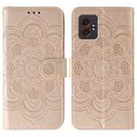 For Samsung Galaxy XCover7 Pro Sun Mandala Embossing Pattern Phone Leather Case(Rose Gold)