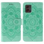 For Samsung Galaxy XCover7 Pro Sun Mandala Embossing Pattern Phone Leather Case(Green)