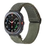 For Samsung Galaxy Watch8 / Watch8 Classic Wave Pattern Nylon Braided Watch Band(Army Green)