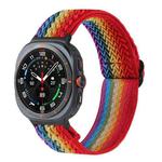 For Samsung Galaxy Watch8 / Watch8 Classic Wave Pattern Nylon Braided Watch Band(Rainbow)