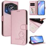 For Cubot A30 Litter Panda Embossing RFID Leather Phone Case with Lanyard(Pink)