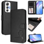 For Cubot Max 5 Litter Panda Embossing RFID Leather Phone Case with Lanyard(Black)