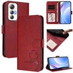 For Cubot Max 5 Litter Panda Embossing RFID Leather Phone Case with Lanyard(Wine Red)