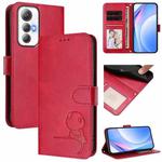 For Cubot Max 5 Litter Panda Embossing RFID Leather Phone Case with Lanyard(Rose Red)