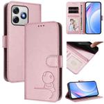 For Ulefone Note 18 Ultra / 18 Pro Litter Panda Embossing RFID Leather Phone Case with Lanyard(Pink)