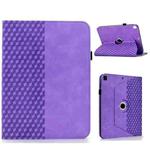 For iPad 10.2 2021 / Air 10.5 Rotatable Rhombus Embossed Smart Leather Tablet Case(Purple)