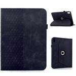 For iPad 2025 / 2022 Rotatable Rhombus Embossed Smart Leather Tablet Case(Black)