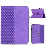 For iPad 9.7 2018 / 2017 / Air 2 / 1 Rotatable Rhombus Embossed Smart Leather Tablet Case(Purple)
