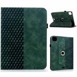For iPad Air 11 2024 / 2025 Rotatable Rhombus Embossed Smart Leather Tablet Case(Green)