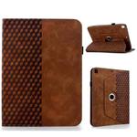 For Samsung Galaxy Tab S6 Lite 2024 Rotatable Rhombus Embossed Smart Leather Tablet Case(Brown)
