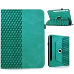 For Samsung Galaxy Tab S9 FE+ / S9+ Rotatable Rhombus Embossed Smart Leather Tablet Case(Light Blue)